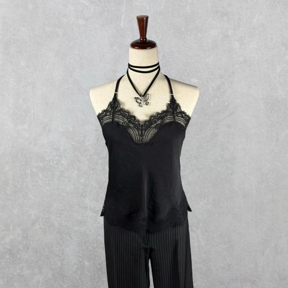 Inc International Concepts Black Cami Lace Racerback